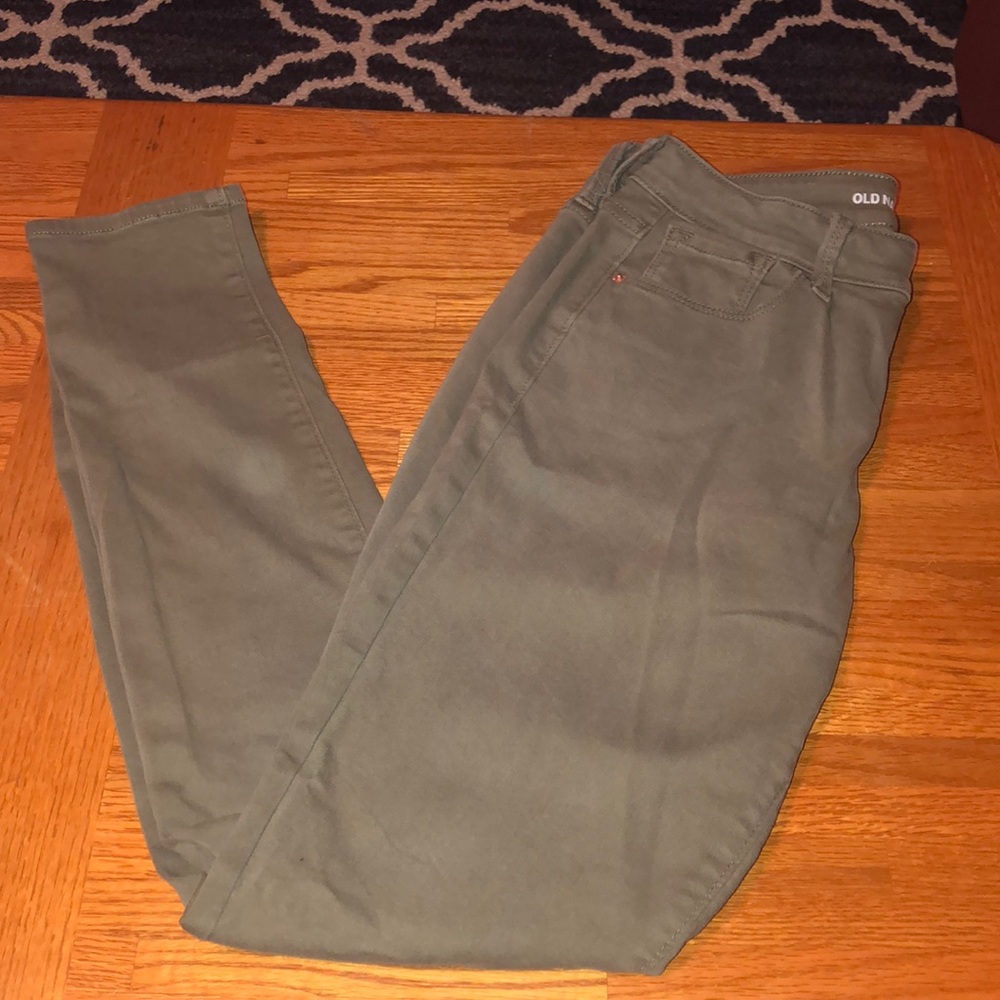 OLD NAVY olive skinny denim